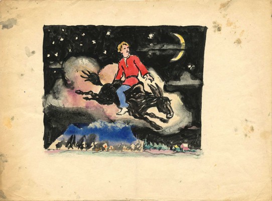 Козулина Татьяна Сергеевна. Эскиз иллюстрации к сказке П. Ершова «Конёк-Горбунок» 